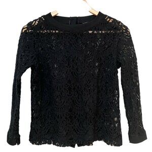 Banana Republic Black lace top with button back detail size S